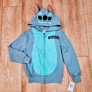Disney Collection Boys Lilo & Stitch Fleece Zipper Hoodie Sz S(5/6) NWT